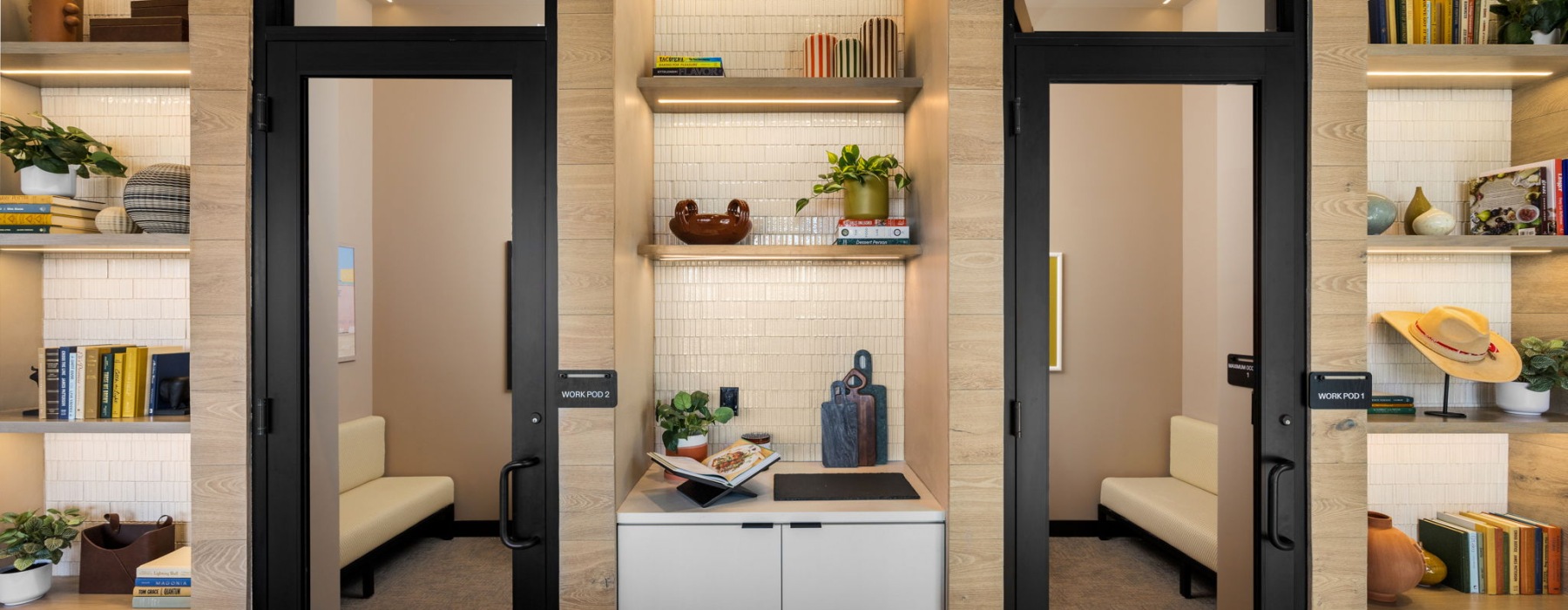 private work rooms for residents of a build-to-rent community