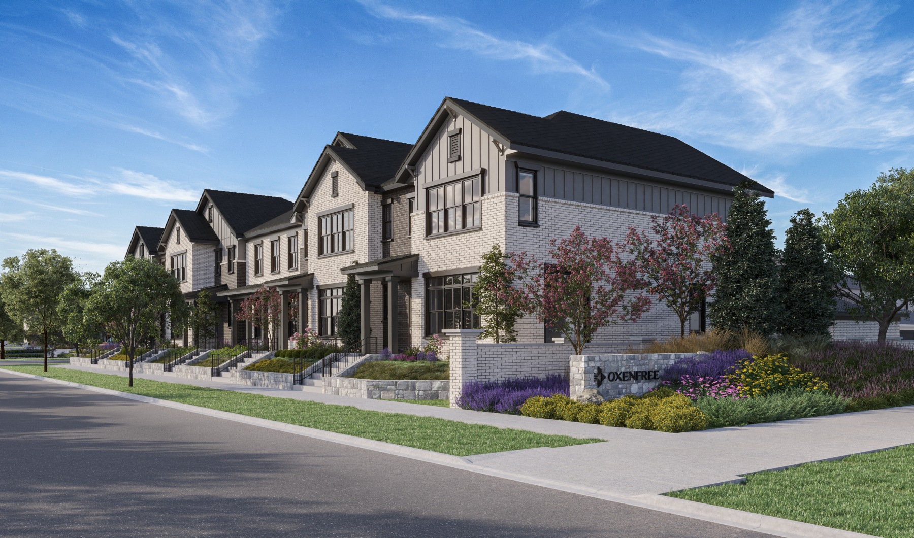 row of townhomes in Frisco Texas
